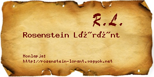Rosenstein Lóránt névjegykártya