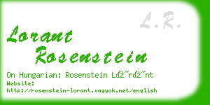 lorant rosenstein business card